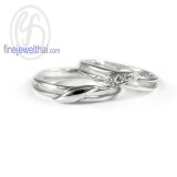แหวนทองคำขาว แหวนเพชร แหวนคู่ แหวนแต่งงาน แหวนหมั้น - RC1246DWG